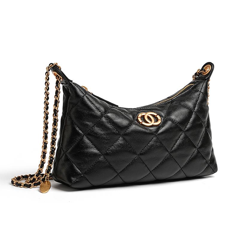 

Genuine leather lambskin women s bag rhombus pattern single shoulder crossbody portable underarm chain bag 25*5*14