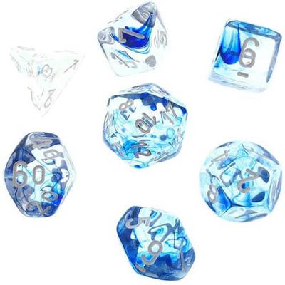 D7 Die Set Würfelnebel Polyedrisch (7 Würfel) (Dunkelblau/Weiß)