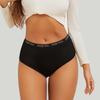 4Pcs/Set Cotton Women Panties Lady Plus Size Underwear High Waist Briefs Breathable Solid Color Female Lingerie Shorts FINETOO