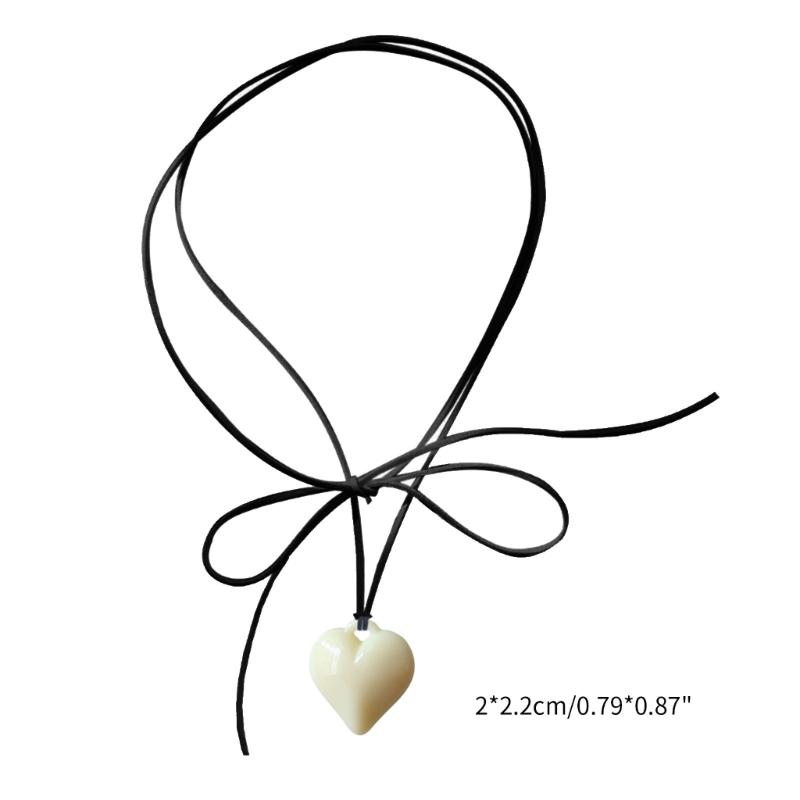 Simple Resin Love Aesthetic Necklace Fashion Simple Clavicle Chain Women Girls Wedding Jewelry Party Birthday Gift