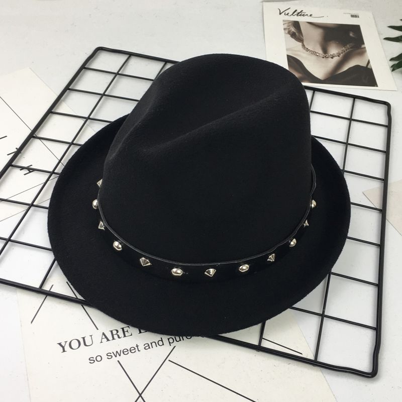 Chain Decor Fedora Hat for Men Women Korean Style British Retro Bowler Hat for Daily Casual Wear Stage Performance