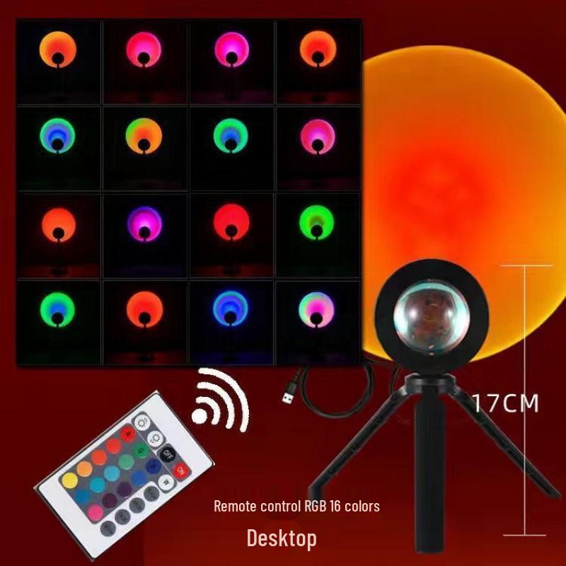 Seven-Color Remote Controlled Sunset Atmosphere Projector Lamp