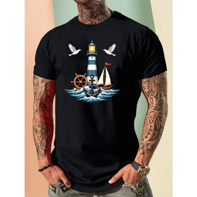 European sizes Men's Summer Casual Sports T-Shirt, Soft, Breathable, Loose Fit, Regular Fit Crew Neck T-Shirt, Fashionable Business Casual Style