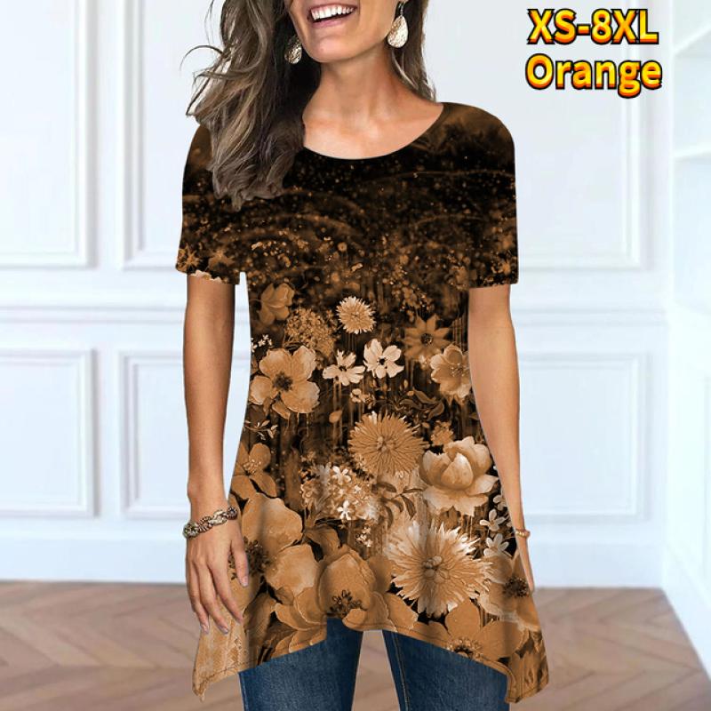 Moda Estiva Donna Comoda Streetwear Base Casual Manica Corta Girocollo Sotto il Top Aperto Largo XS-8XL