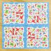 Christmas Patterned Coloured Paper Napkins Blue Cartoon Print Napkins