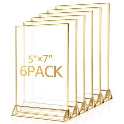 DIY prázdné průhledné zobrazovací cedule Akrylový držák na cedule rám obrazu Držák stojanu na displej Stojany na stolní menu na svatební výzdobu