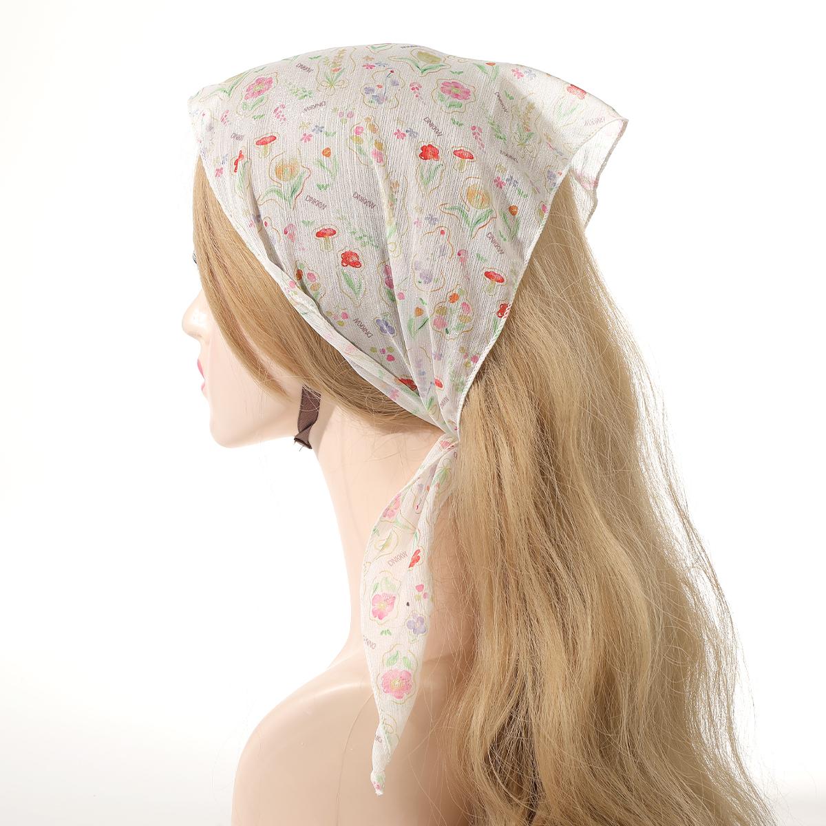 

AWAYTR Летняя свежая цветочная повязка на голову, шарфы для волос, ленты для женщин, праздничный головной убор, лягушка, летучая мышь, бандана, тюрбан, повязка на голову, головной убор