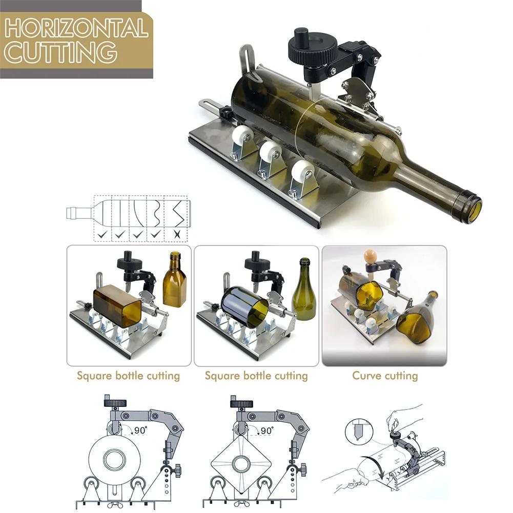 Glass Bottle Cutter Tool DIY Square Round Wine Beer Glass Sculpture Cutter Machine Professional Beer Glass Cutting Bottle Holder