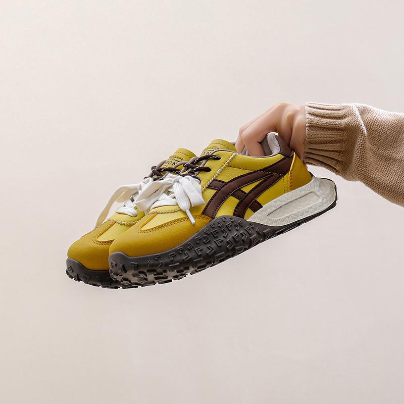 2025 spring new thick-soled Autonavi training shoes women's retro casual color matching mandarin duck bow Forrest Gump shoes