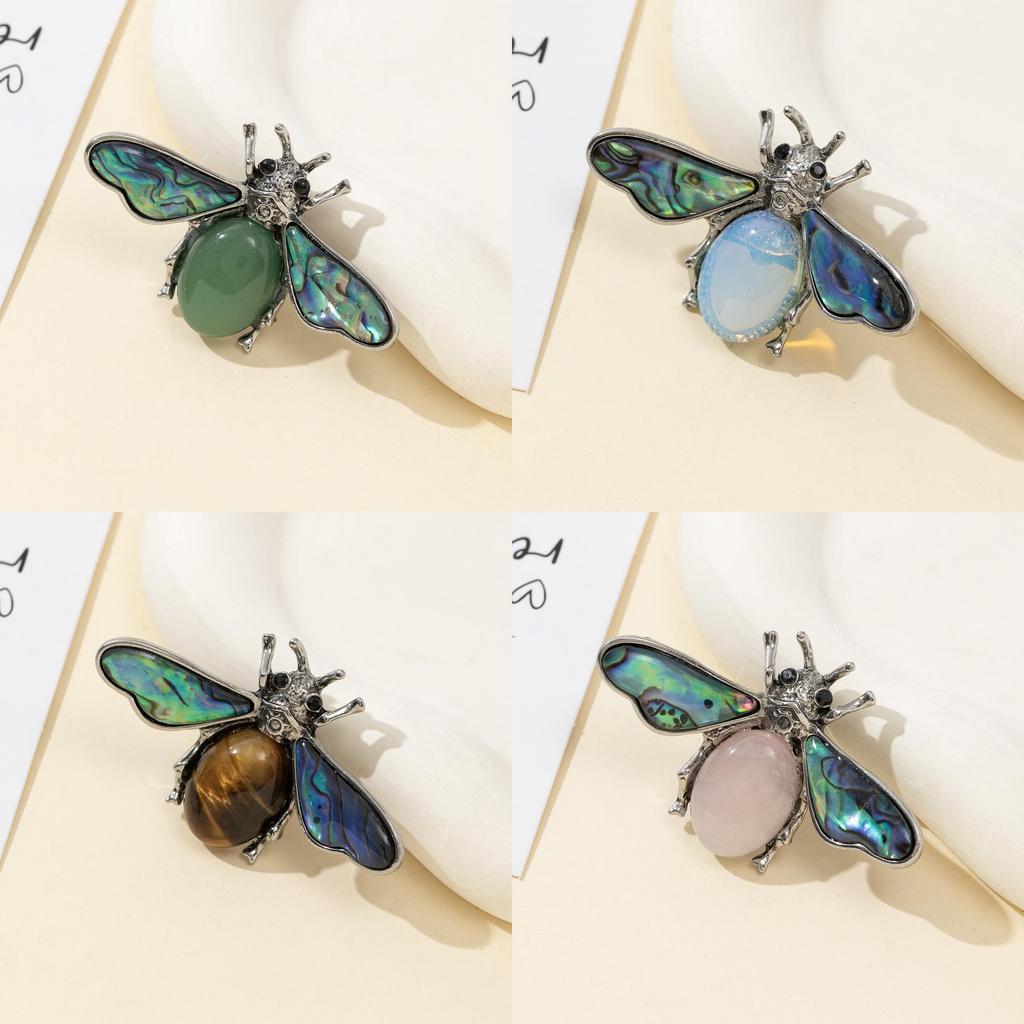 Fashion Brooch Pin With Shell And Stone For Elegant Clothing Accessory Gift