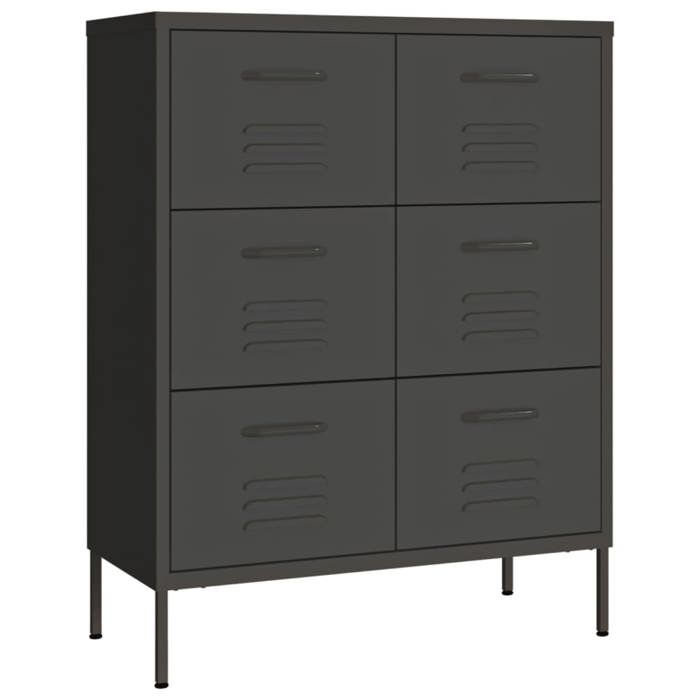 VidaXL Armoire à tiroirs Anthracite 80x35x101,5 cm Acier
