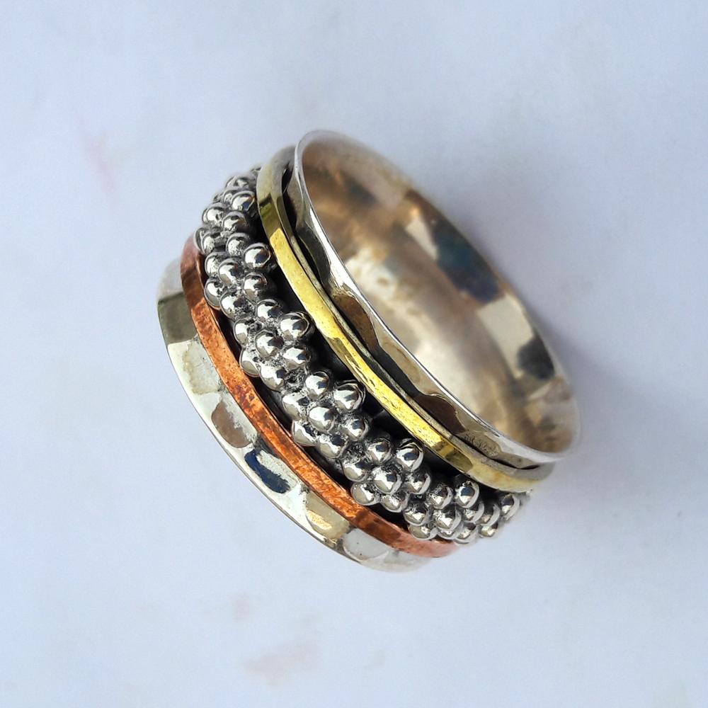 925 Sterling Silver Spinner Ring, Thumb Ring, Meditation Ring, Handmade Ring, Anxiety Ring, Designer Ring, Fidget Ring, Gift For Her