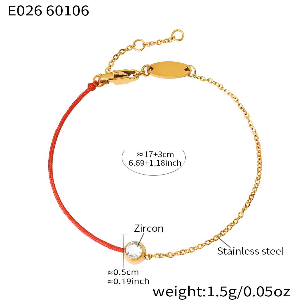 European Luxury Red String Zircon Bracelet - 12 Colors, Personalized Design