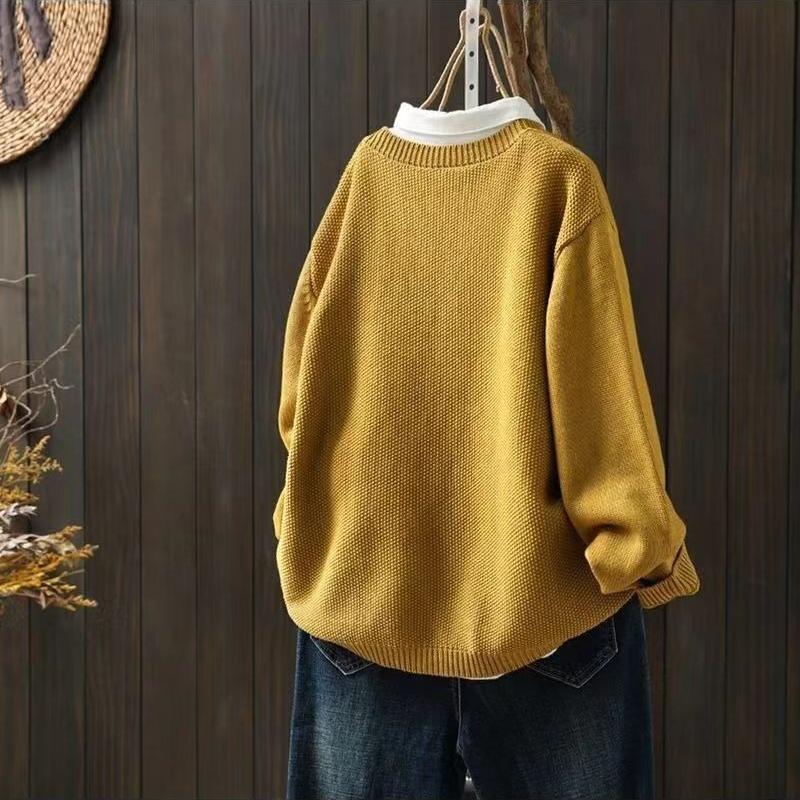 Knitted Cardigan Jacket for Women In Autumn Retro and Artistic Loose Sweater Cardigan Casual Long-sleeved Sweater Jacket