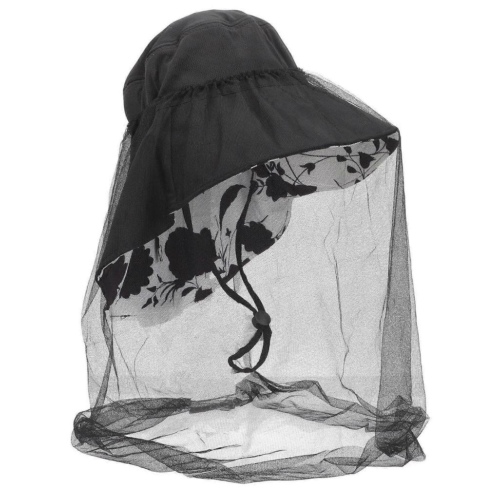Outdoor Hat Breathable Mesh Hat Round Top Women Sun Hat Polyester Gauze Air Permeability 1Set