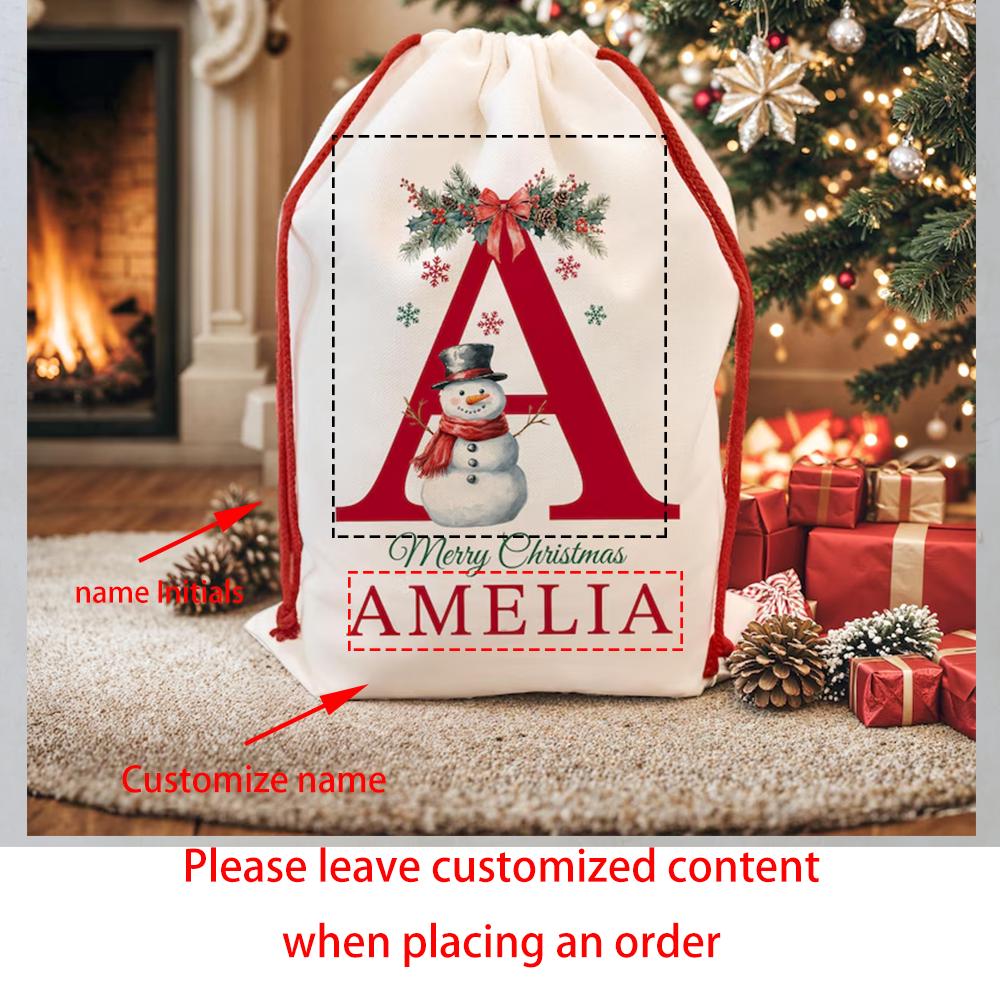 

Custom Santa Sack Canvas Christmas Present Gift Bag for Him Her Kids Adult Decoration Christmas Ornaments New Year Xmas Stocking 1pcs 30x40cm