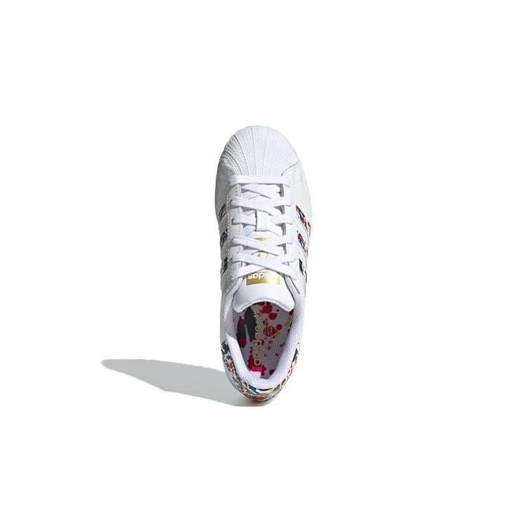adidas Originals Superstar J Print Low Top Kids' Skateboarding Shoes White Teenagers FY9828