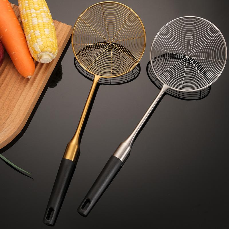 Silver Filter Spoon Hot Pot Colander Stainless Steel Fine Mesh Oil Strainer Ladle Skimmer Kitchen Accessories