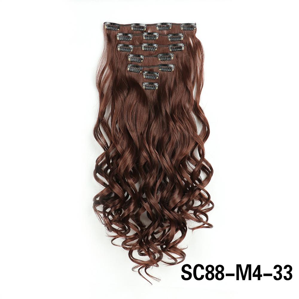 

MERISIHAIR женские модные длинные прямые наращивание волос 16 зажимов 7 шт. шиньон синтетическое волокно прямое волнистое наращивание 24inches