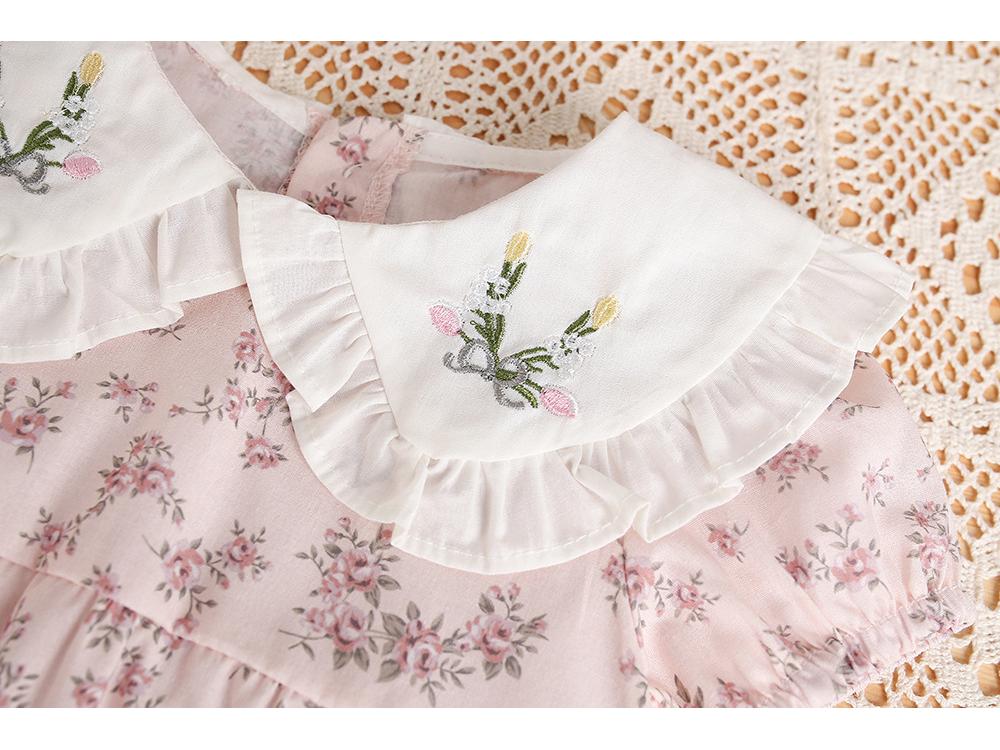 Floral Baby Girl Summer Romper - Sweet Short Sleeve Bodysuit