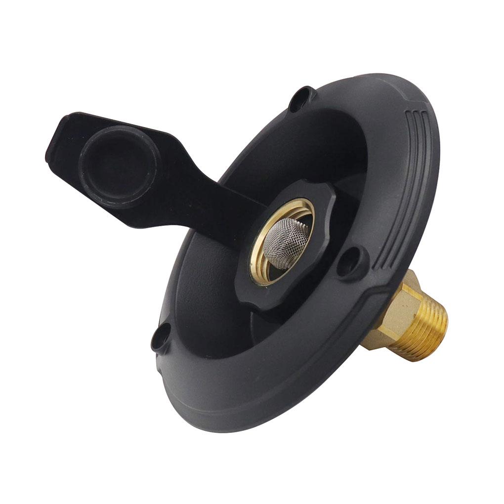 Black Flange RV City Water Fill Inlet Female To Male For Camper Motorhome Trailer Easy-to-grip Knob