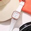 Simple Women's Watch Fashion Silicone Square Watch Large Dial Students Multi Color Rhinestone Wristwatches Gift for Women Reloj