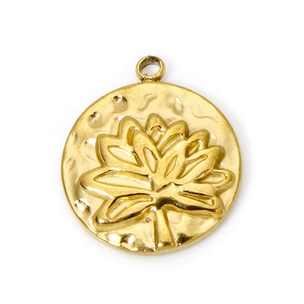 2 Pcs 304 Stainless Steel Charms Gold Plated Sun Moon Star Flower Pendants For DIY Necklace Bracelet Jewelry Making Findings
