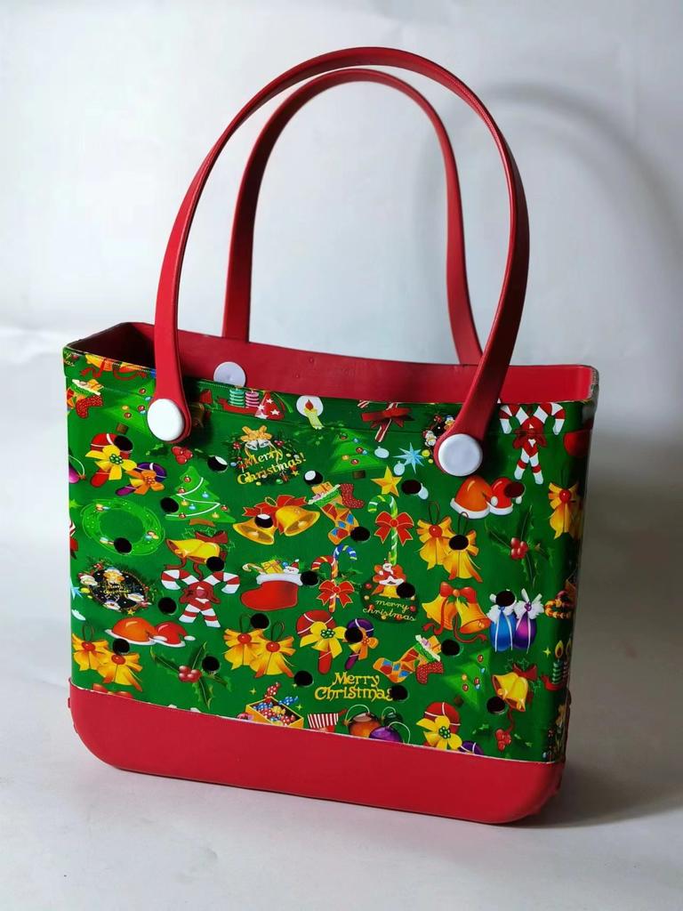 Waterproof and Wear-resistant Swimming Beach Bag EVA Hole Bag Ultra Light Travel Storage Bag Soft and Large Capacity Christmas