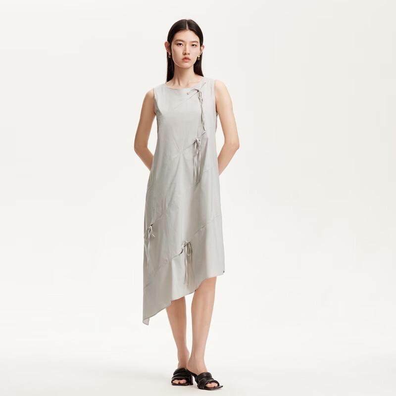 Veromoda 2025 Summer Round Neck Bow Design Loose Dress