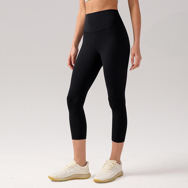 

Матовые брюки для йоги с высокой талией и эффектом пуш-ап - Женские эластичные фитнес-леггинсы из лайкры с ощущением обнажённости , длина 21 дюйм. S