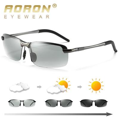 Photochrome polarisierte Sonnenbrille, Aluminiumrahmen, UV400, Sonnenbrille, Brillen, Fahrbrille, Herren