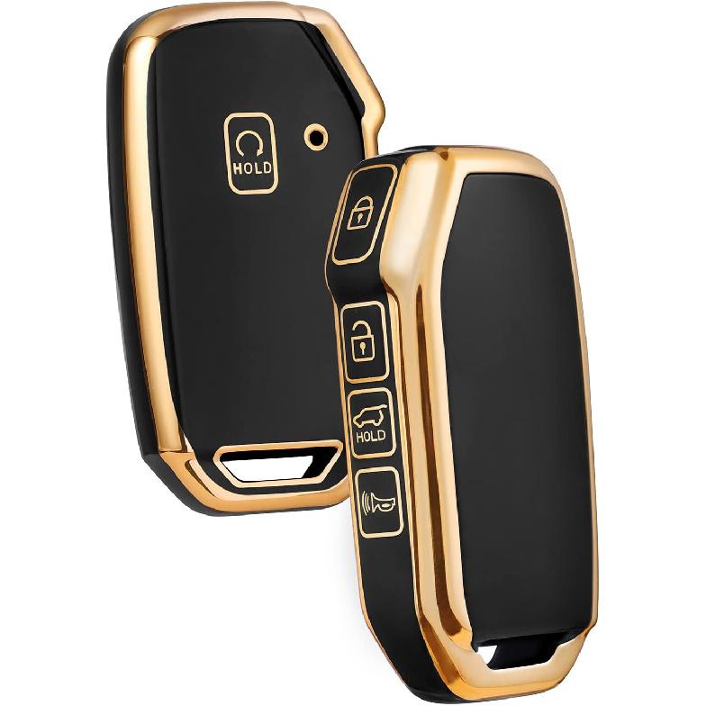 ELOHEI Key Fob Cover for Kia, Key Fob Case Accessories for 2019-2022 Kia Soul Forte Telluride K5/K3 Seltos NIRO Sportage Sorento Premium Soft TPU 360