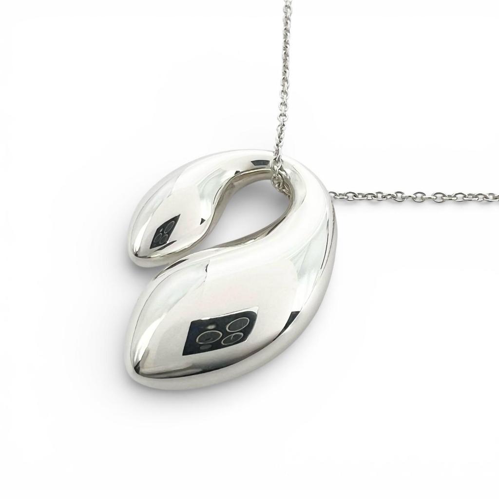 TIFFANY&Co. Elsa Peretti Necklace Silver Women Double Teardrop Used