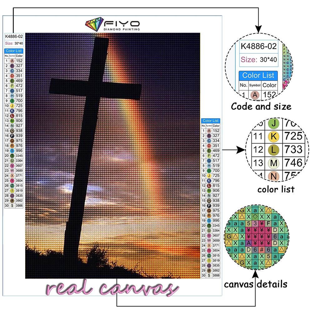 Popular 5D Diy Cross Stitch Rainbow Painting Full Drill Cross-Stitch Crafts Kit Wall Sticker Home Decor
