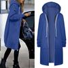 Women's Fashionable Solid Color Long Sleeved Pocket Long Hoodies Zipper Casual Coat Fall Jackets Sweatshirts Clothes