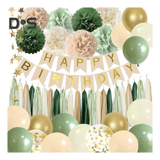 

Украшения для вечеринки по случаю дня рождения Баннер на день рождения Воздушные шары Бумажные помпоны Кисточки Гирлянда Набор для женщин, девочек и детей Товары для вечеринки по случаю дня рождения A