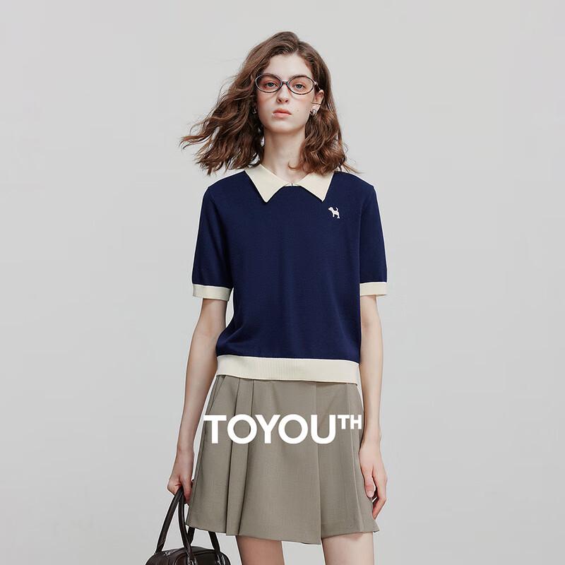Chuyu Women's Color Block Polo Knit Shirt