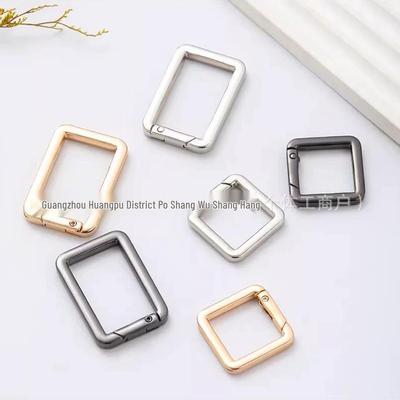 Zinc Alloy Rectangle Buckle Metal Spring Ring Jewelry Connector