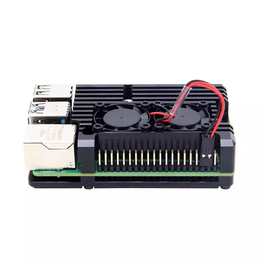 Raspberry Pi 4 Model B Aluminum Alloy Dual-Fan Heatsink Case