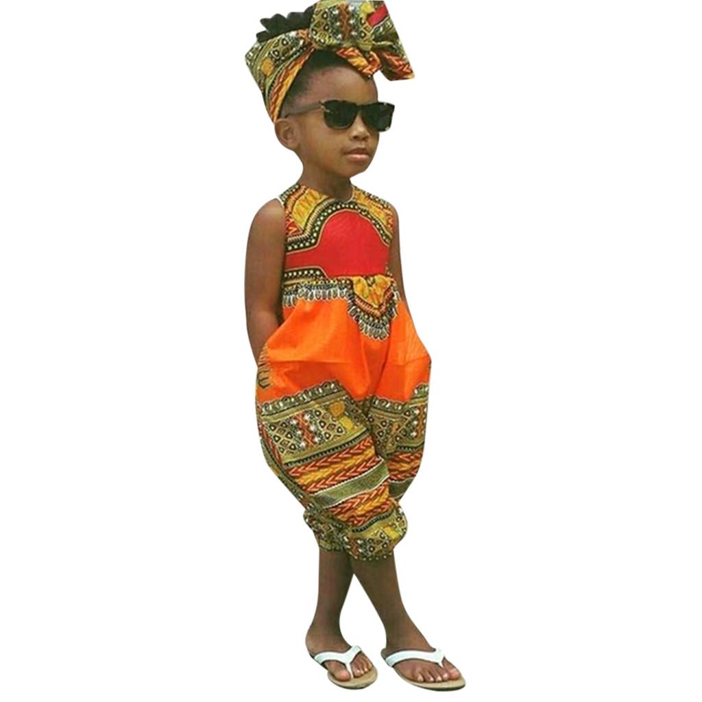 

Toddler Kids Baby Girl Outfits Clothes Print Sleeveless Romper Jumpsuit