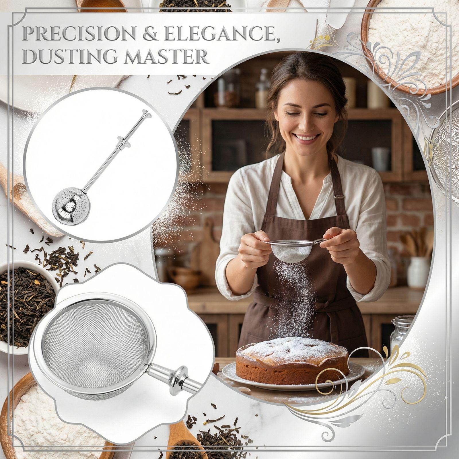 

Stainless Steel Powder Spreader Ball Press Type Telescopic Tea Filter One Size белый