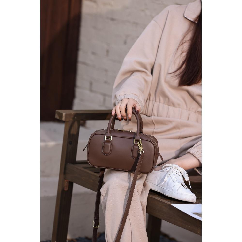 

Polo Ralph Lauren Маленькая квадратная сумка 2025 Новый стиль Маленькая сумочка Женская Натуральная кожа Сумка на одно плечо 20x12x7cm кофейный