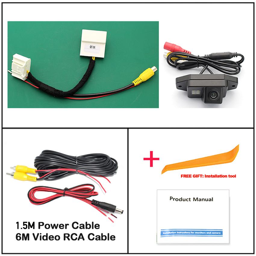 Car Rear Camera for Toyota Land Cruiser Prado 2010~2018 riginal Video Input Switch RCA Adapter Connector Convertor Wire Cable