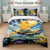 Bedding Set 1 Duvet Cover 2 Pillowcases Pokémon Print Soft Bed Linen Bedroom Decor