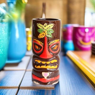 Tiki Hrneček ve tvaru kokosu Keramický hrnek na letní koktejlovou párty Plážový bar Tiki Havajské téma Dekorace