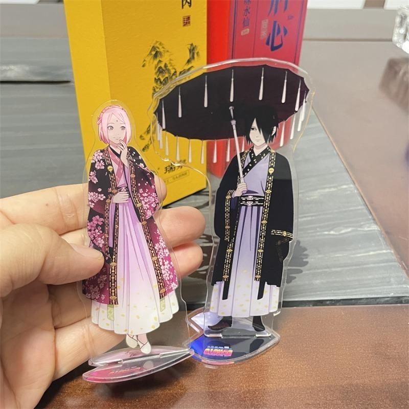 Naruto Acrylic Ornament Haruno Sakura Sasuke Anime Action Figure Car Desktop Decoration Model Toy Cute Birthday Gifts for Lovers