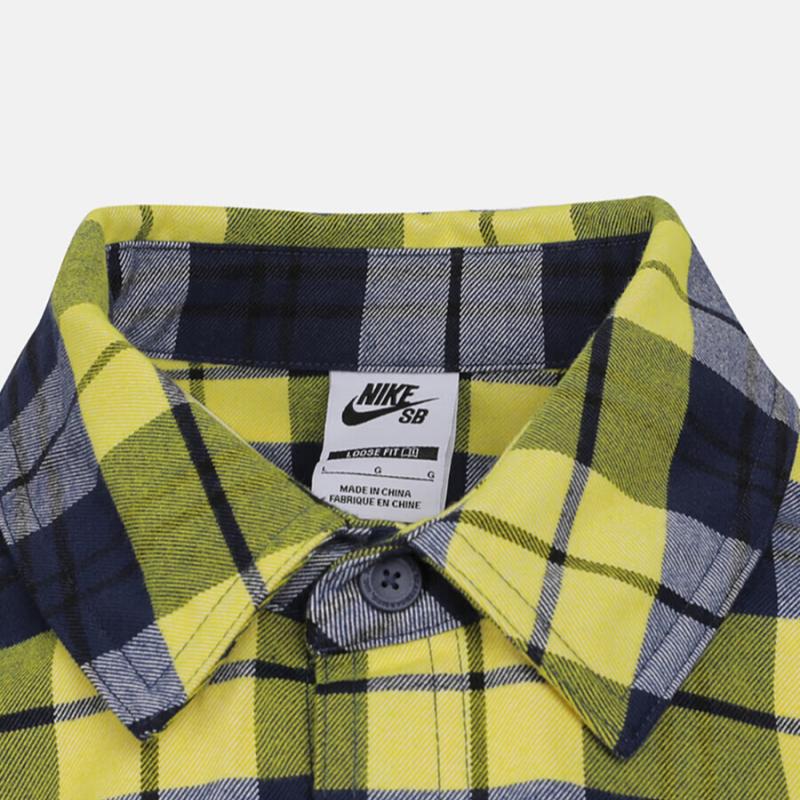 Nike X Eric Koston Kollaboration SB AS U NK FLNNL LS Hemd mit Knöpfen KOS Kariertes Langarmhemd Herrenhemden HV0257-410