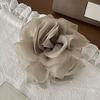 Hair Claw Mesh Yarn Texture 3D Flower Design Large Shark Hair Clip Versatile Daily Date Hair Accessory