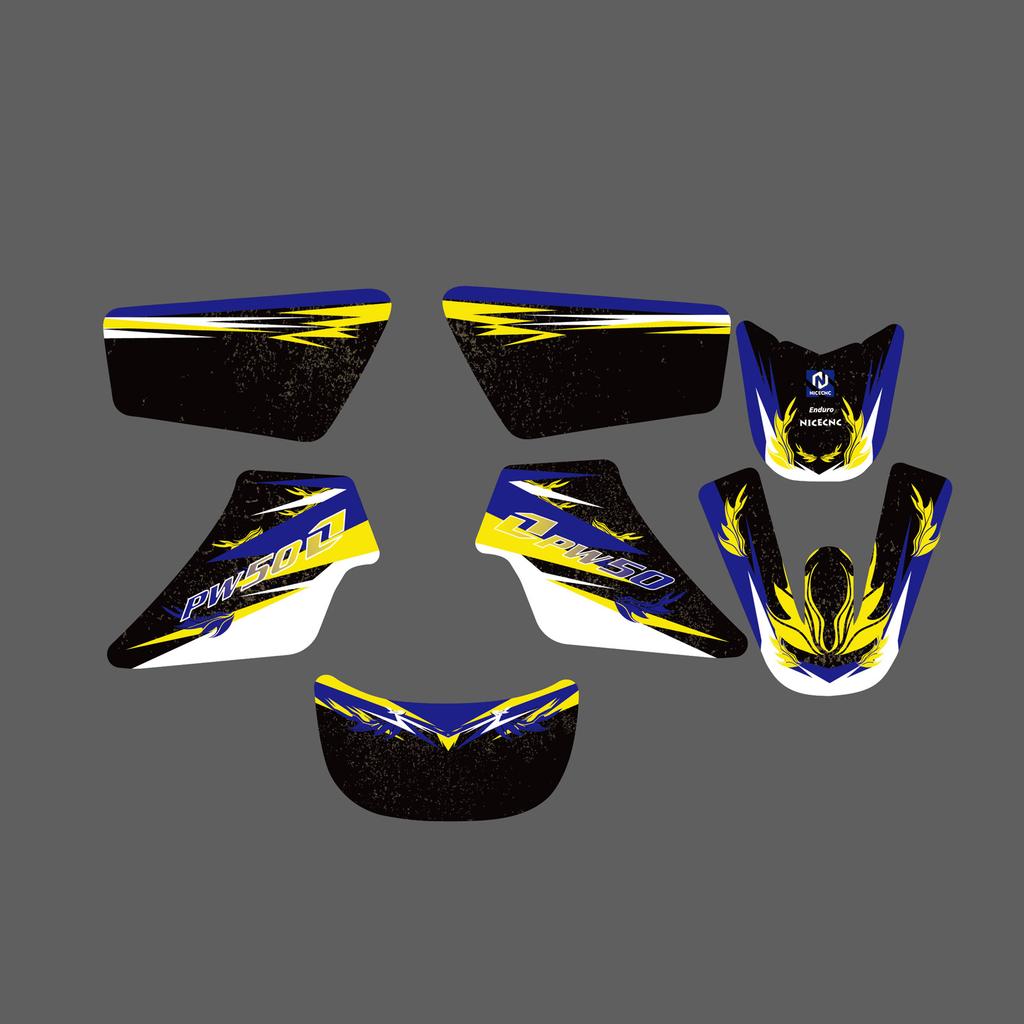 NICECNC Motorcycle Graphics Background Decals Stickers For YAMAHA PW50 PW 50 PIT ALL YEARS Dirt Bike Customize Decoration
