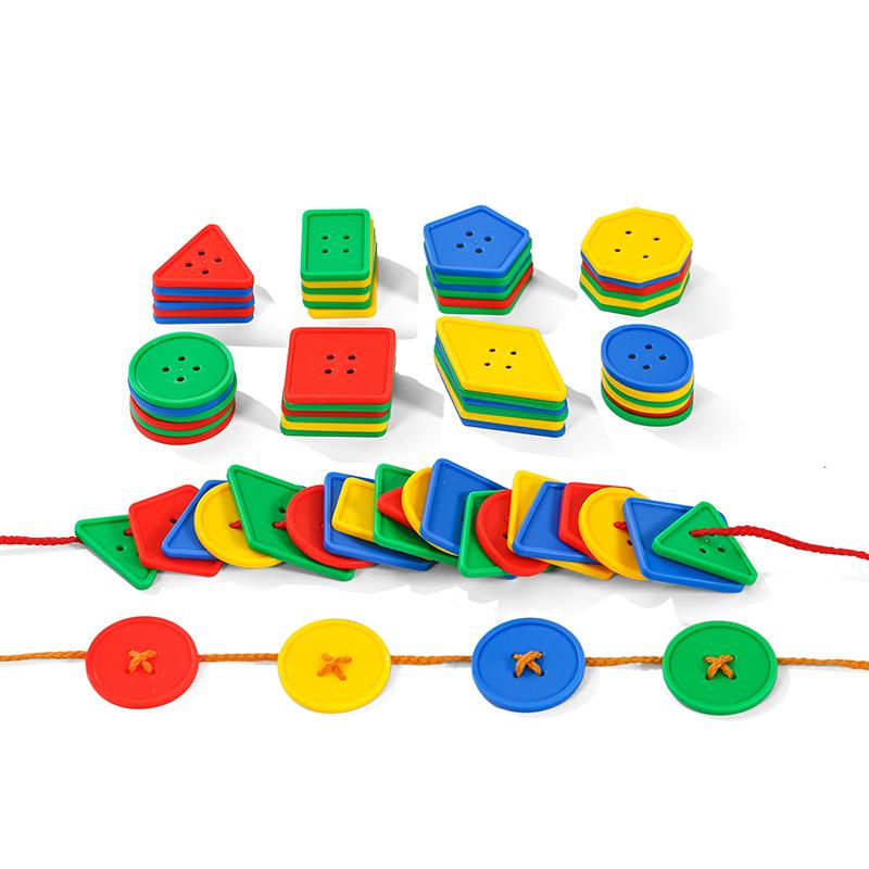 Threaded Geometry Building Blocks Toy Montessori Educational Toy for Children Threading Buttons Teaching Aids Brain-training TMZ